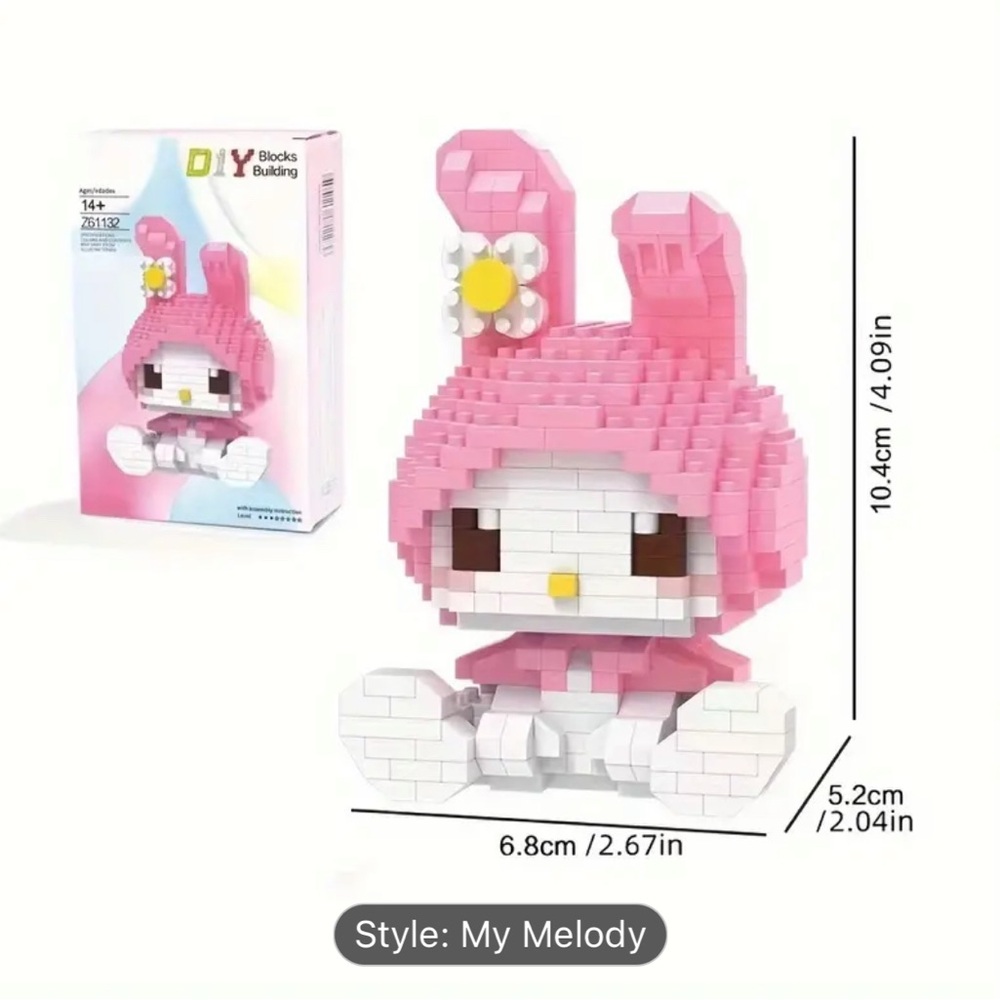 My Melody DIY Building Blocks Toy - Pink and White BNIB